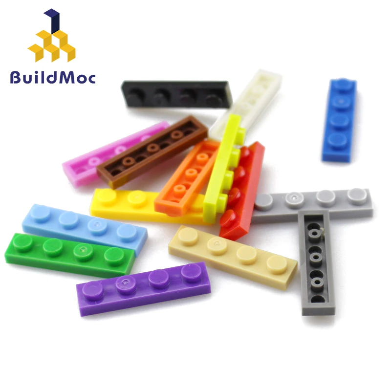 10 PCS Bricks Plate 3710 1x4 Compatible Assembles Particles For Building Blocks Parts DIY Enlighten Bricks Educational Toy