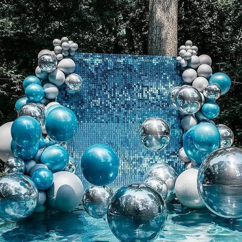 Rideau de fond en feuille d'or noir, mur à paillettes, décors de fête d' anniversaire, décor d'enterrement de vie de jeune fille, travailleurs de mariage  15