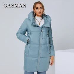 GASMAN 2022 Women's down jacket Long fashion classic style Coat women brand warm outwear Thicken winter parkas 21183A