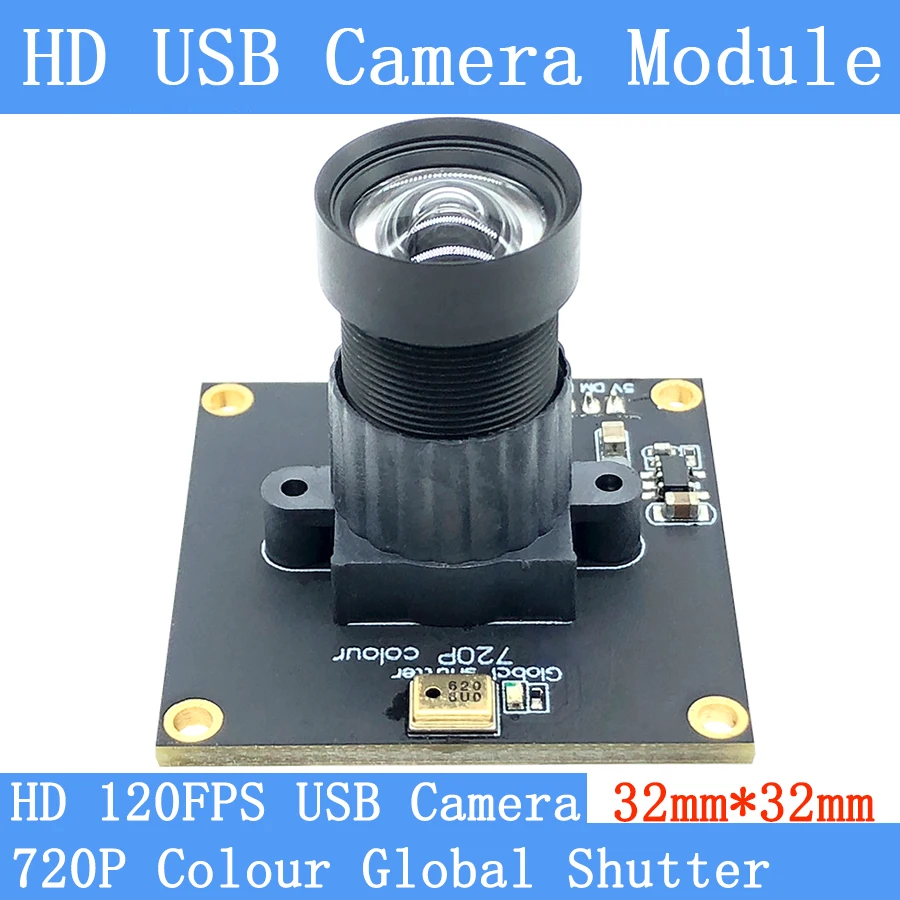 

HD 120FPS MJPEG USB Camera Module Non Distortion Colour Global Shutter High Speed OTG Windows Android Linux UVC 720P USB Webcam