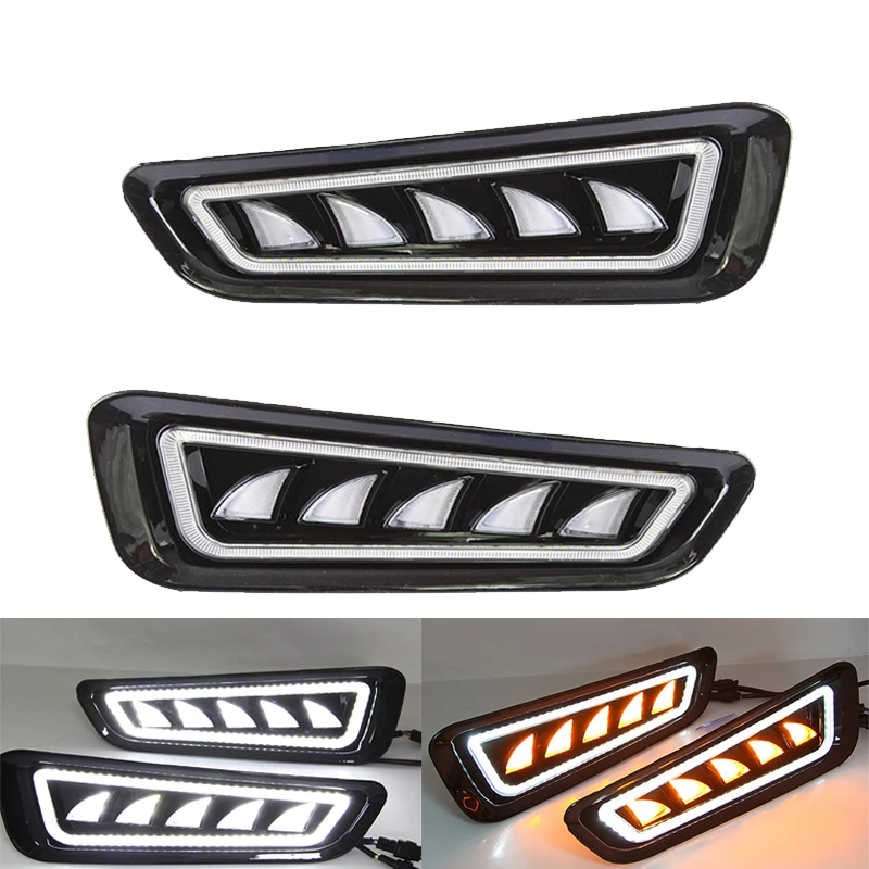 

2PCS Flowing Yellow Turn Signal Car DRL Lamp LED Daytime Running Light For Ford Raptor SVT F150 F-150 2015 - 2019