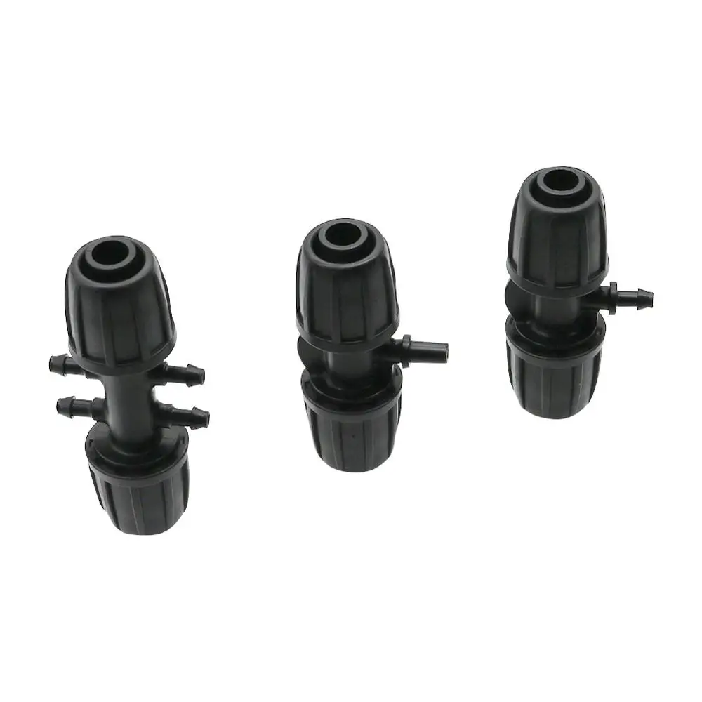 

16mm Pipe to 4/7mm Hose Interface Locked Connectors Garden Irrigation 4-way 3-way Hose splitters Connection Adapters 2 Pcs