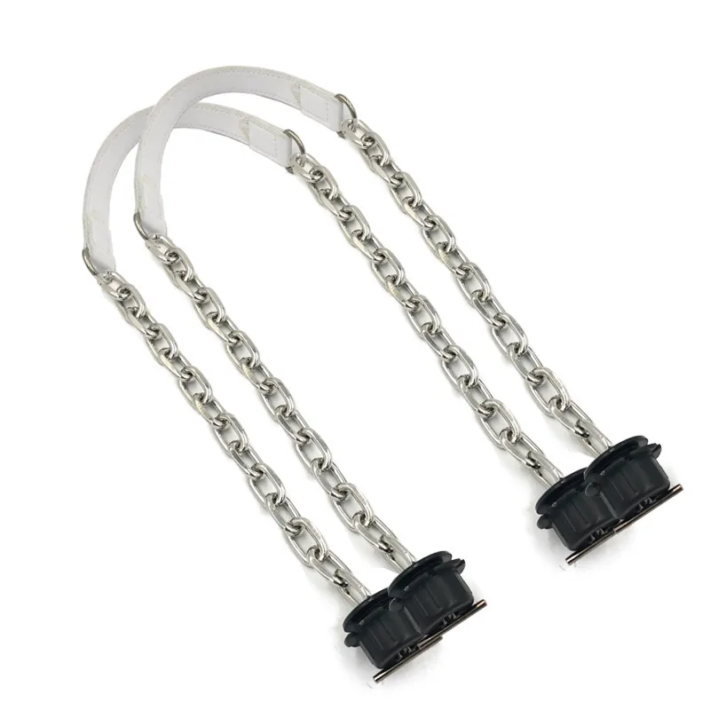 1 Pair 2pc 80cm Flat leather PU chain Handle Silver Aluminum Superfiber Handles handle for Obag O Bag Handbag accessories