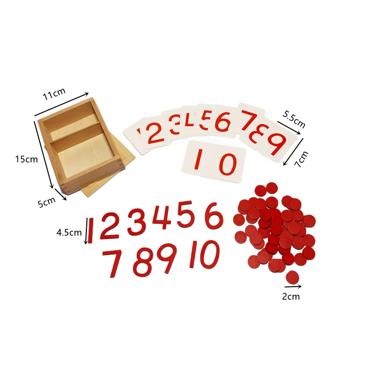 Montessori Anzahl Zähler/Figur und Karten 1-10 Kinder Lernen Ressourcen Frühen Kindheit Bildung Math Spielzeug Lehrmittel