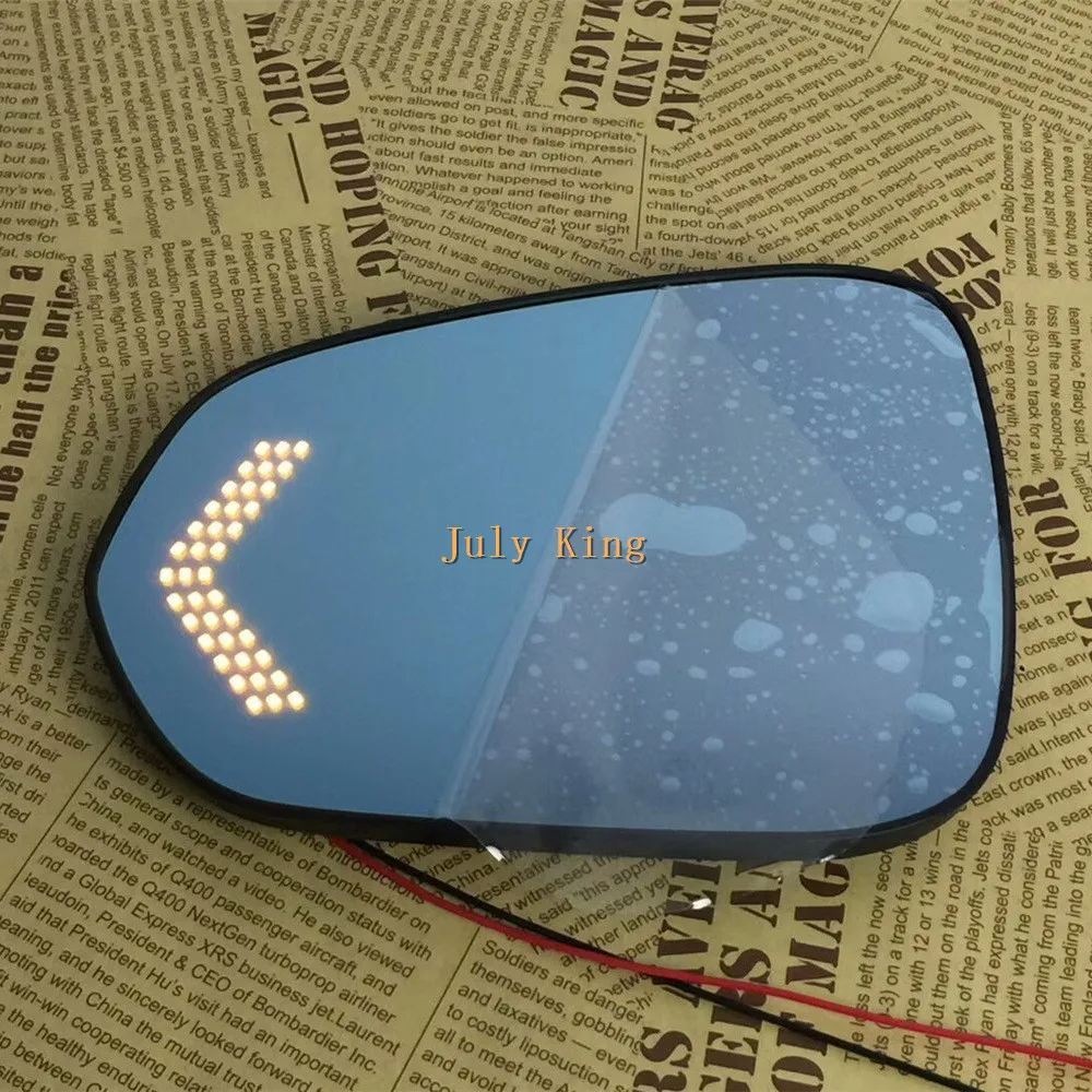 Varthion Rearview Mirror Lens Case for Lexus NX 2015+ RX 2016+,Large Field, Anti-glare, Blue Mirror, Turn Lights, Heat Demisting