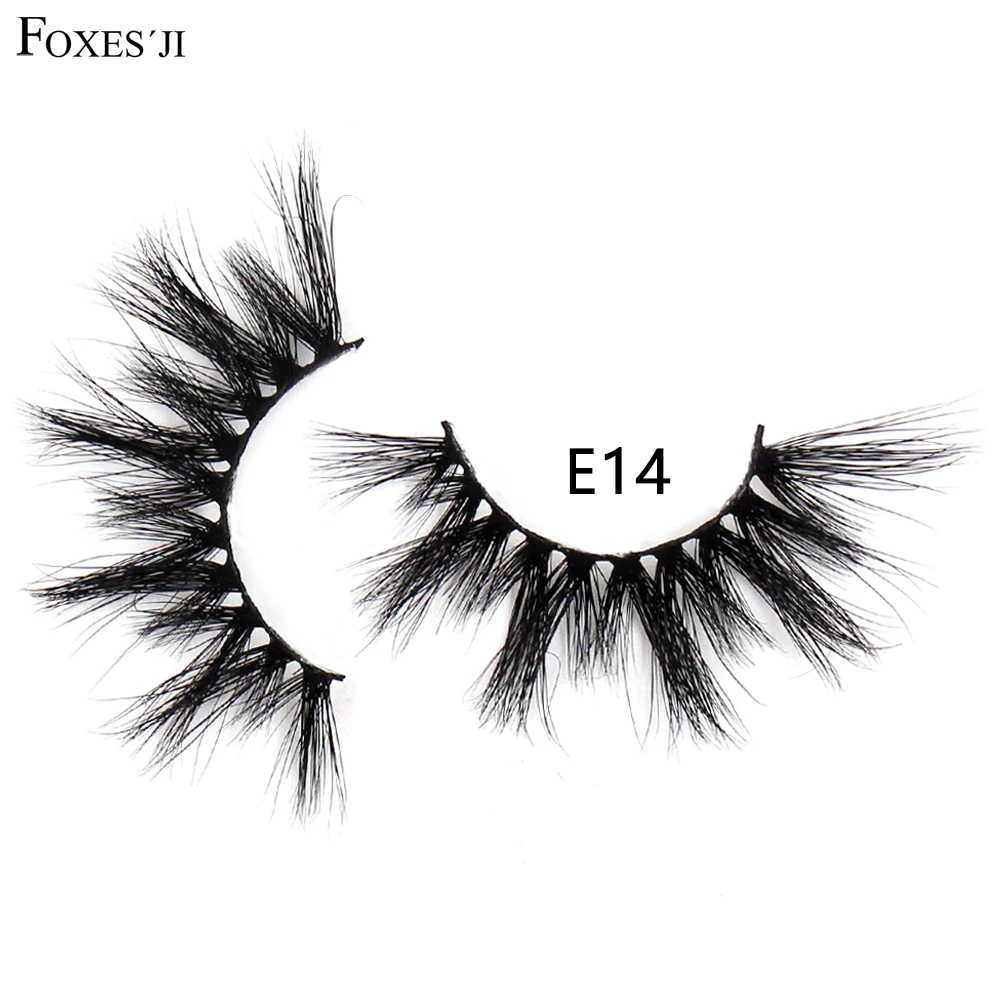 FOXESJI Mink Eyelashes Eyelash Extensionนุ่มDramaticยาวนาน3D Lahes MinkขนตาปลอมFaux Cils Full Lash E14