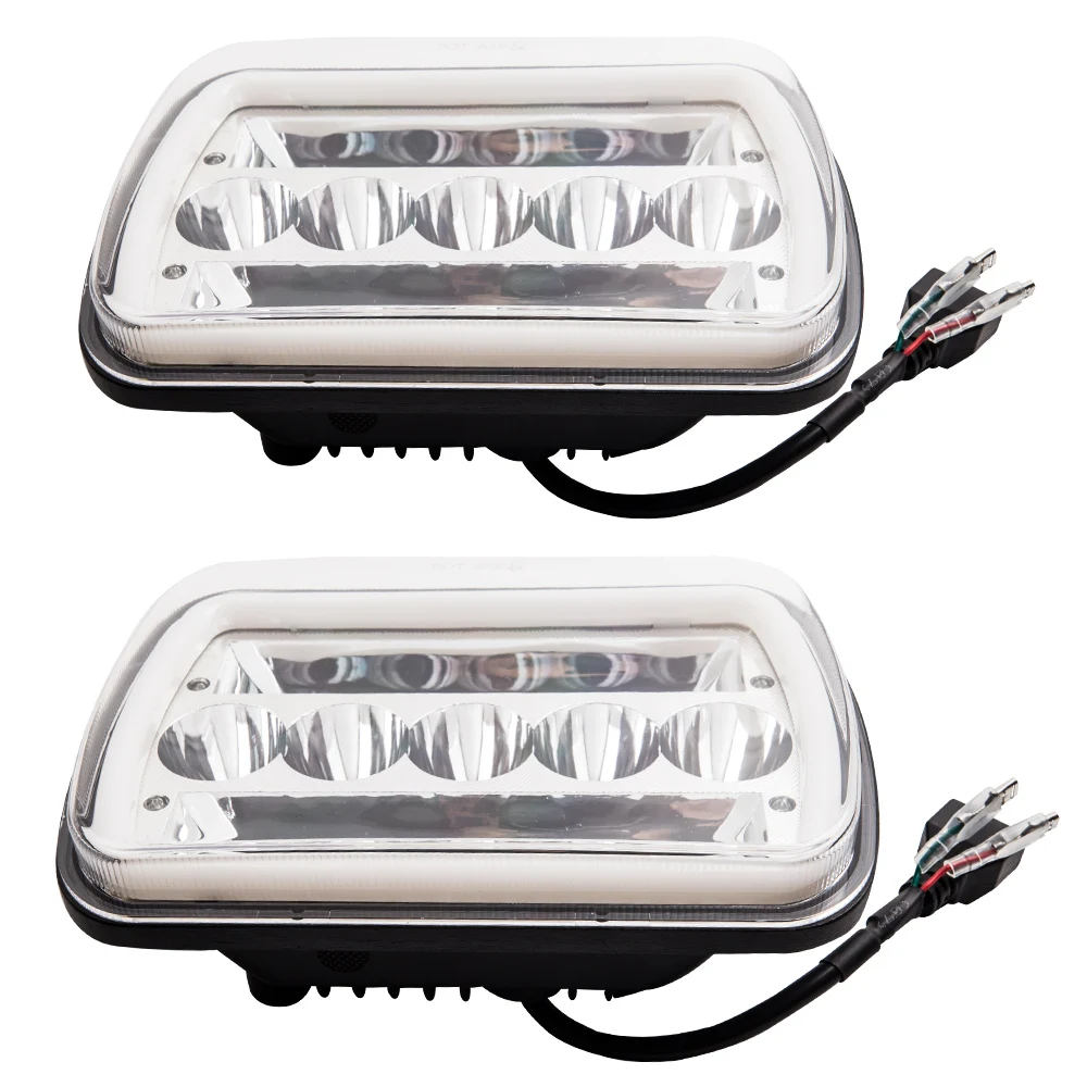 5x7'' 7x6'' LED Headlight Halo angel eyes DRL For Jeep Cherokee XJ 1979-2001 Wrangler YJ 1987-1995 H4651 H4652 6000K 210W