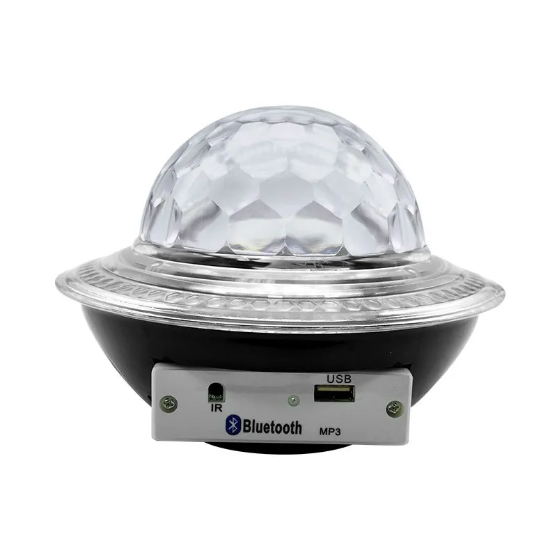 Bluetooth UFO giratorio bola mágica colorida 12W DISCO etapa atmósfera luz bluetooth altavoz KTV/Dance/fiesta negro/blanco