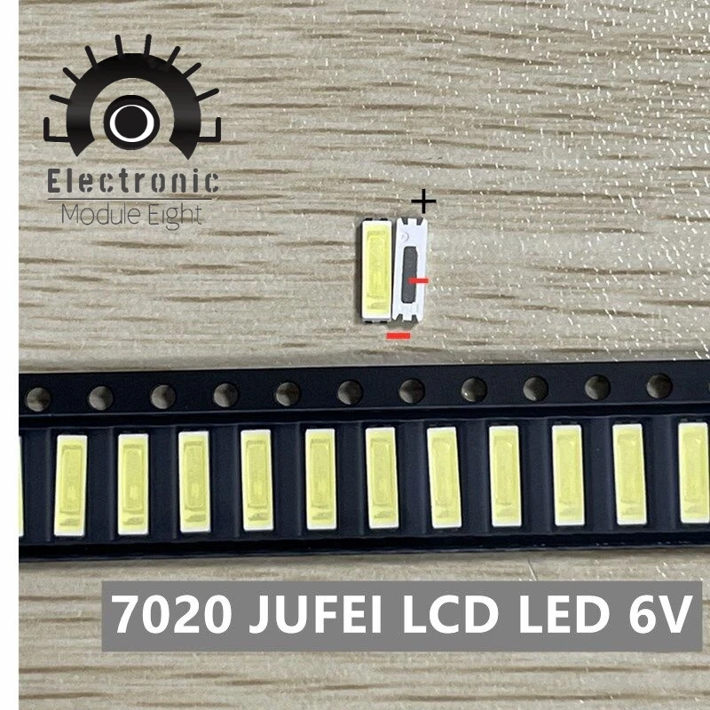 Original JUFEI LED 7020 light-emitting Light Beads High Power1W 6V 90LM Cool white For LED LCD TV Backlight new 50PCS