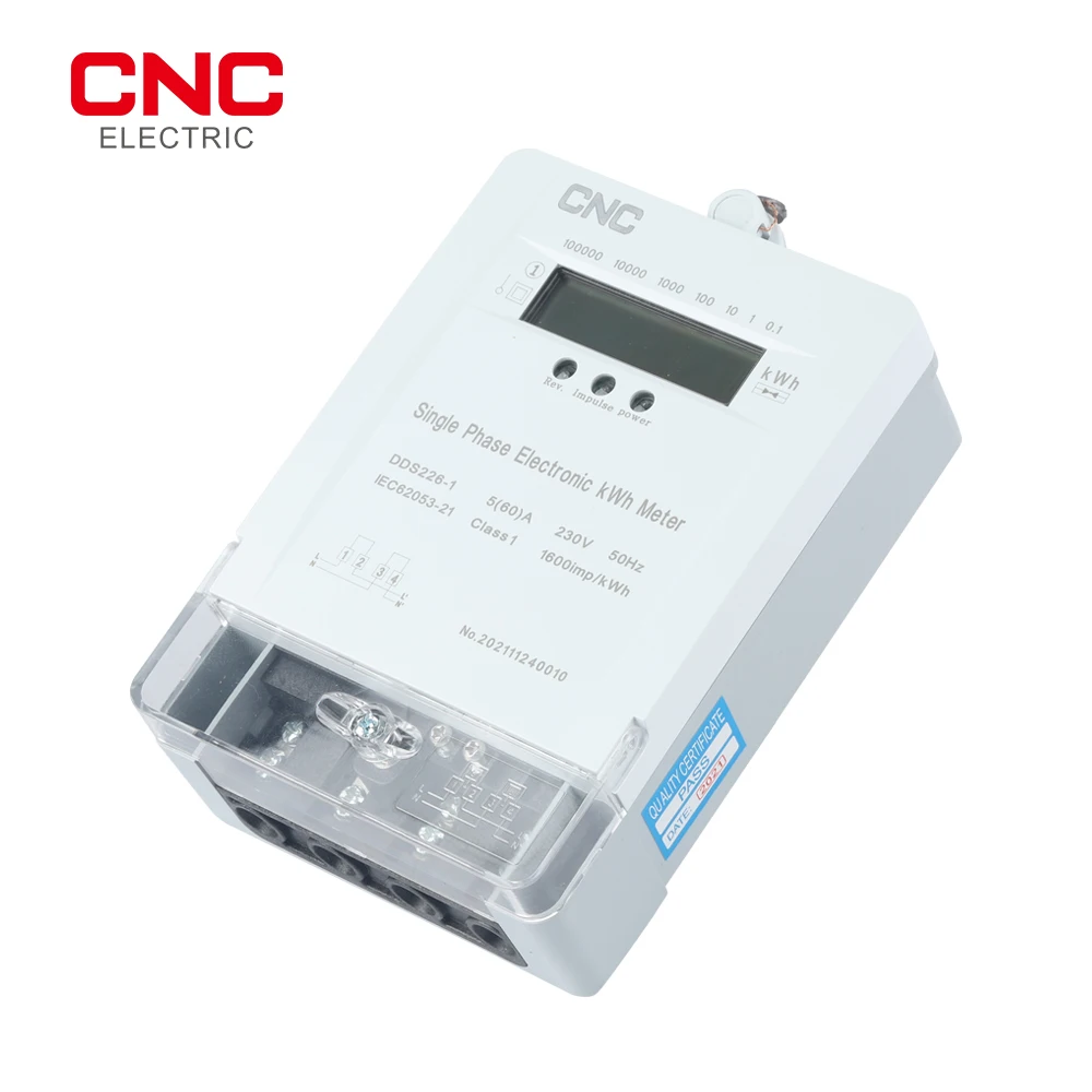 CNC Single Phase Static Watt Hour Meter AC Active Energy  230V 50Hz Max 60A Class 1