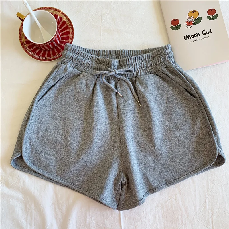 2021 High Quality Women's Short Sports Pants Summer Casual Shorts Elastic Waist Short Fashion Woman Plus Size Short Pants Purple