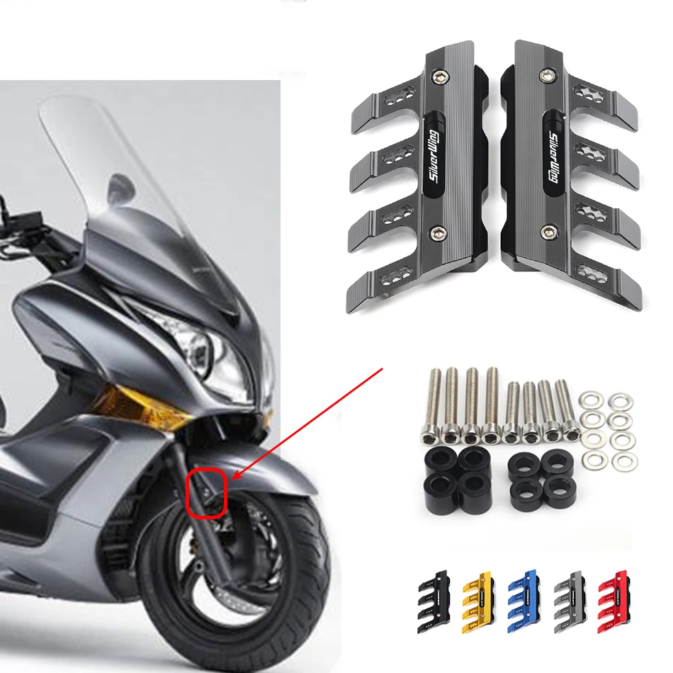 Dla HONDA Silver Wing GT400 GT600 akcesoria motocyklowe CNC błotnik boczny blok ochronny przedni błotnik suwak zapobiegający upadkowi