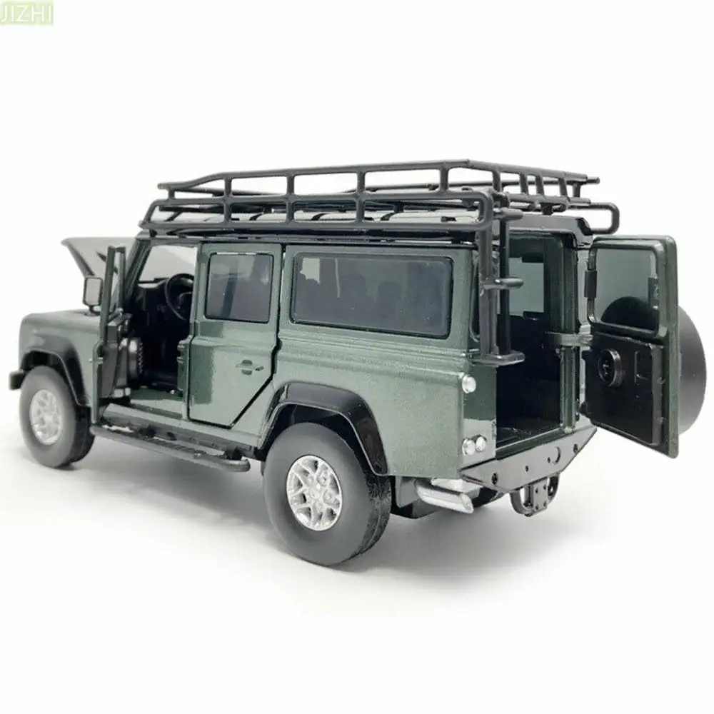 Green 1/32 Scale Pull Back Alloy+ABS+Rubber Car Toy Model Vehicle With Sound&Light Effect For Land Rover Defender