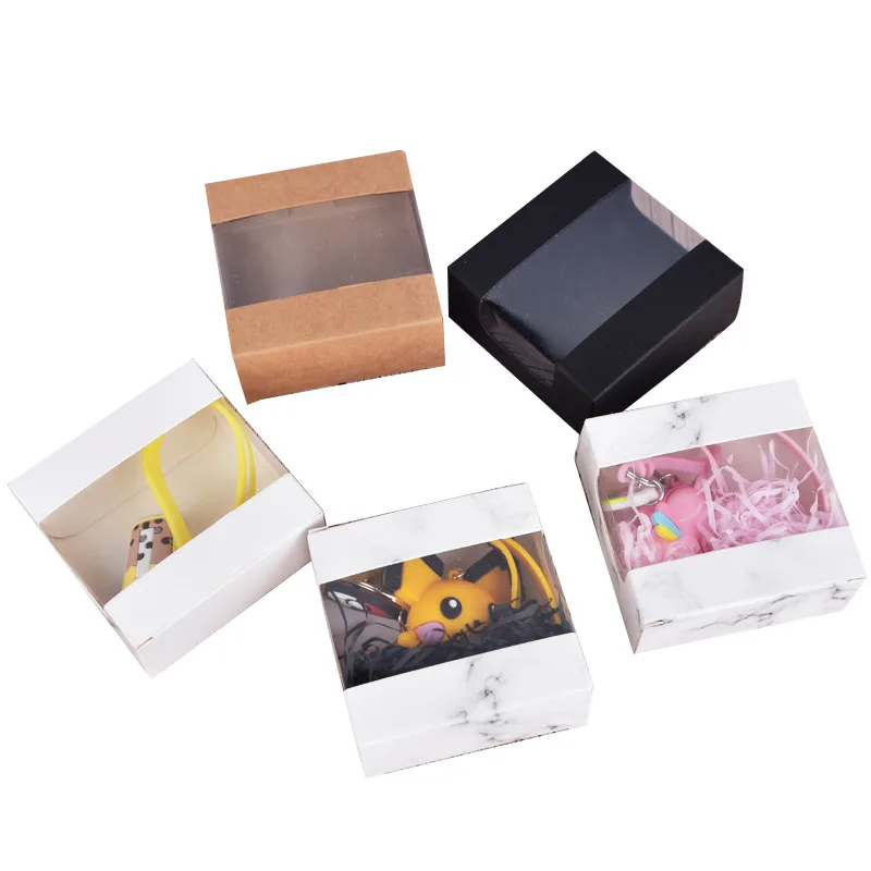 200Pcs/Lot Small Kraft Gift Packaging Paper Box White Black Brown Paper Cardboard Box Soap Candy Packing Kraft Paper Box