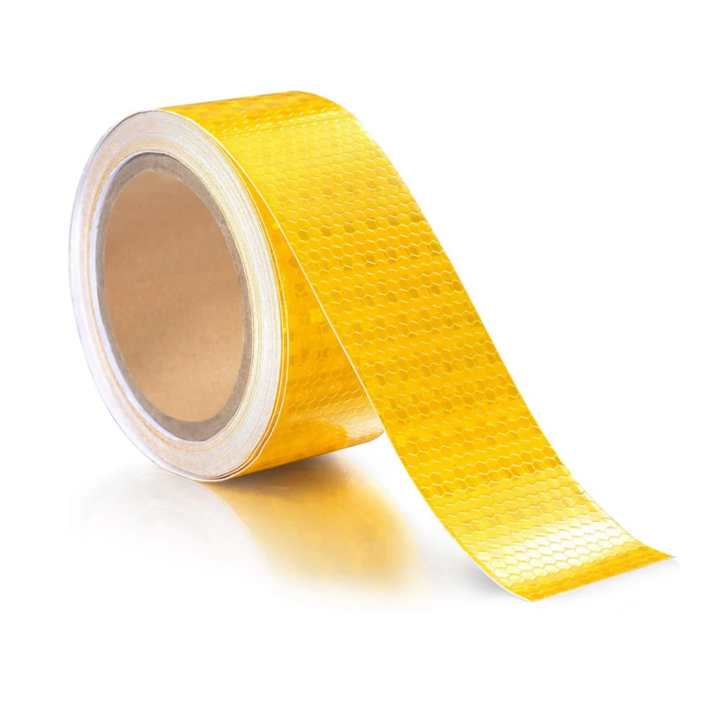 5Cm X 3M/Roll Waterdicht Waarschuwing Tape Strip Stickers Licht Reflector Beschermende Sticker Reflecterende Folie Auto Veiligheid mark