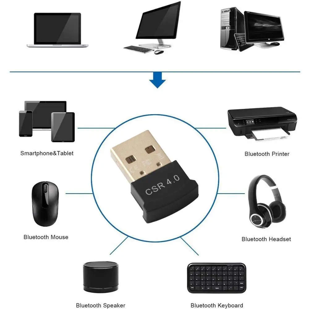 Bluetooth Adapters 4.0 USB Wireless Computer Adapter Mini Bluthooth Receiver Transmitter For PC Computer Speaker Audio