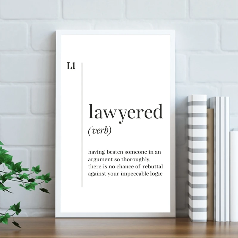 Definizione Avvocata Stampe Su Tela Poster Scandinavo Wall Art Divertente Avvocato Regalo Pittura Immagine In Bianco Nero Decorazione Da Parete Per Ufficio