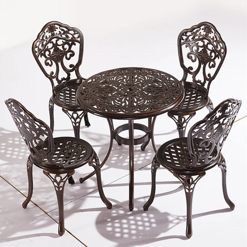 Set of 5pcs Cast aluminum garden furniture dining set Mini table and chair for Balcony