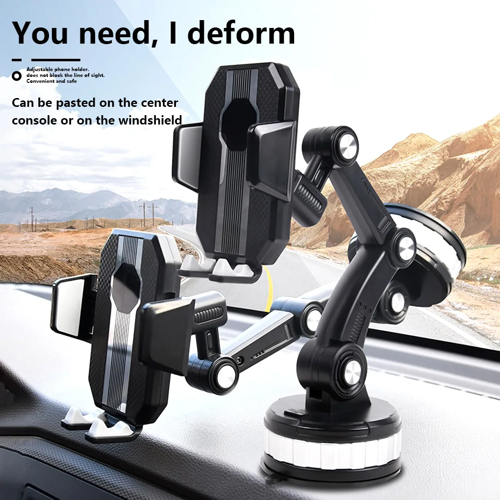 Car Windscreen Phone Holder Foldable Bracket 360 Degree Rotating Adjustable Suction Cup Stand Automotive Accessories