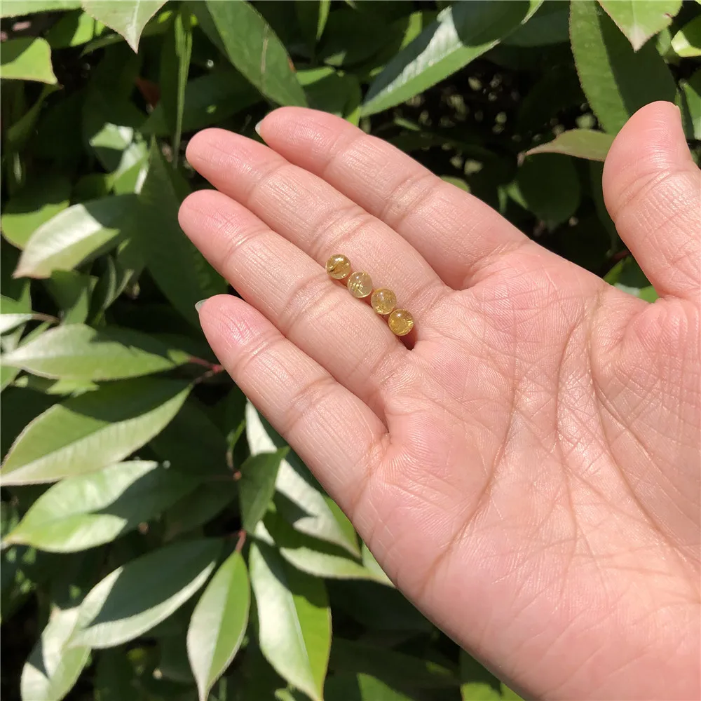 

1 пара Fengbaowu, серьги из натурального камня, золота, рутилированного кварца, круглые бусины, овальный кабошон, ювелирные изделия из стерлингового серебра 925 пробы для женщин