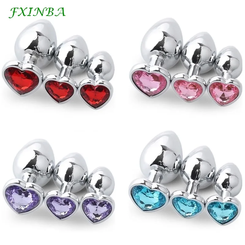 FXINBA Stainless Steel Anal Plug Metal Butt Plug Large Set Tail Anal Beads Jewelry Buttplug Adult Sex Anal Toys for Women Man