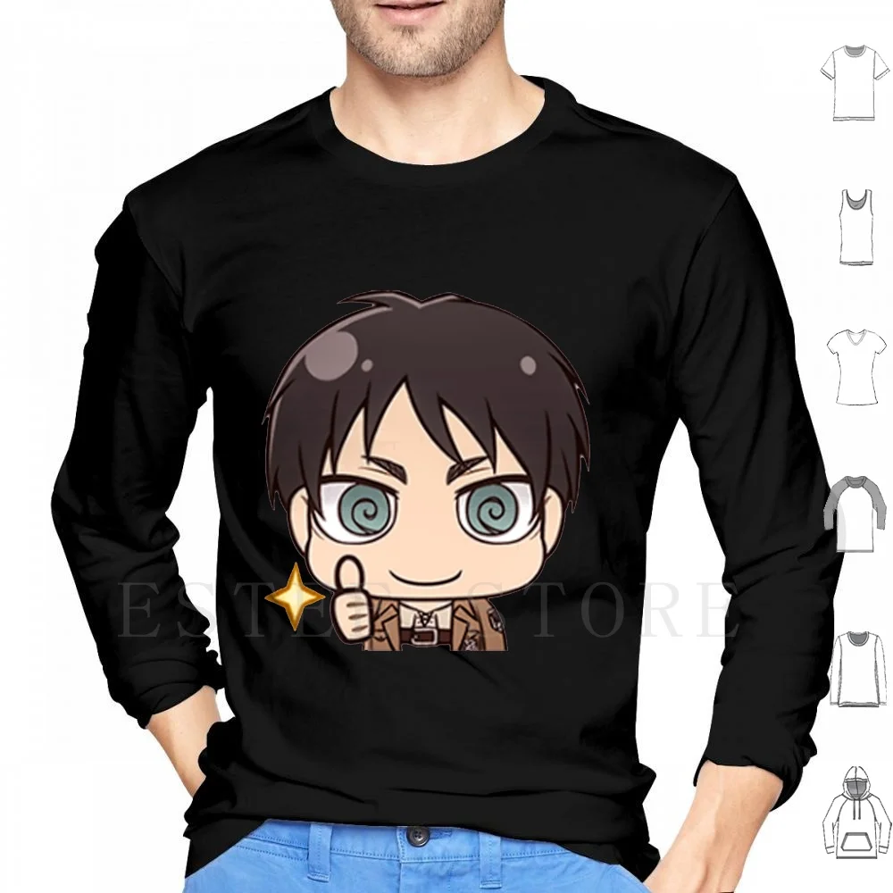 Chibi Eren Yeager Sudadera con capucha de manga larga Eren Eren Chibi Eren Levi Armine Ackerman Boruto Uchiha Ichigo Titan Wall Titna Kyojin