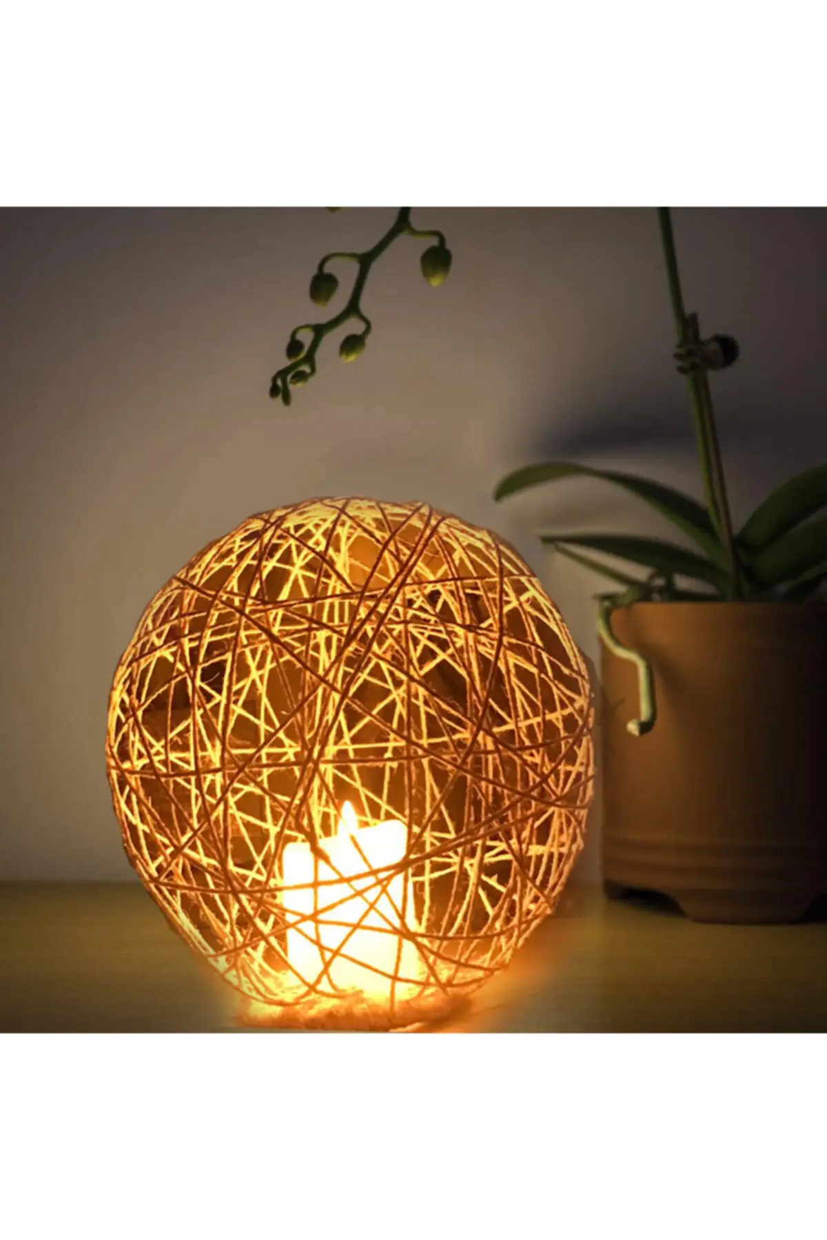 Battery-Powered Candle-Design Wicker Night Light Baby Room Lamp Electric Home Appliances Gift Scarf Home Office Decoration