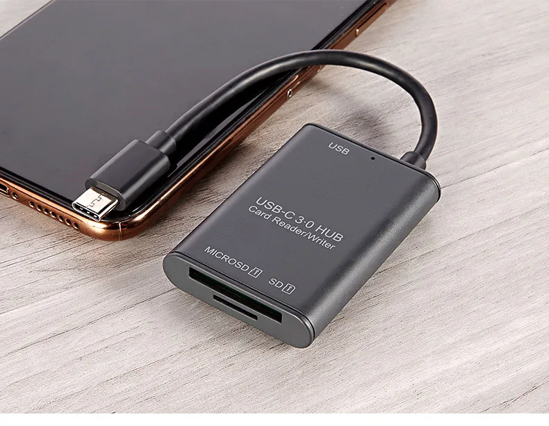 USB-C 3.0 HUB Card Reader/writer for SD Mirco SD TF Card