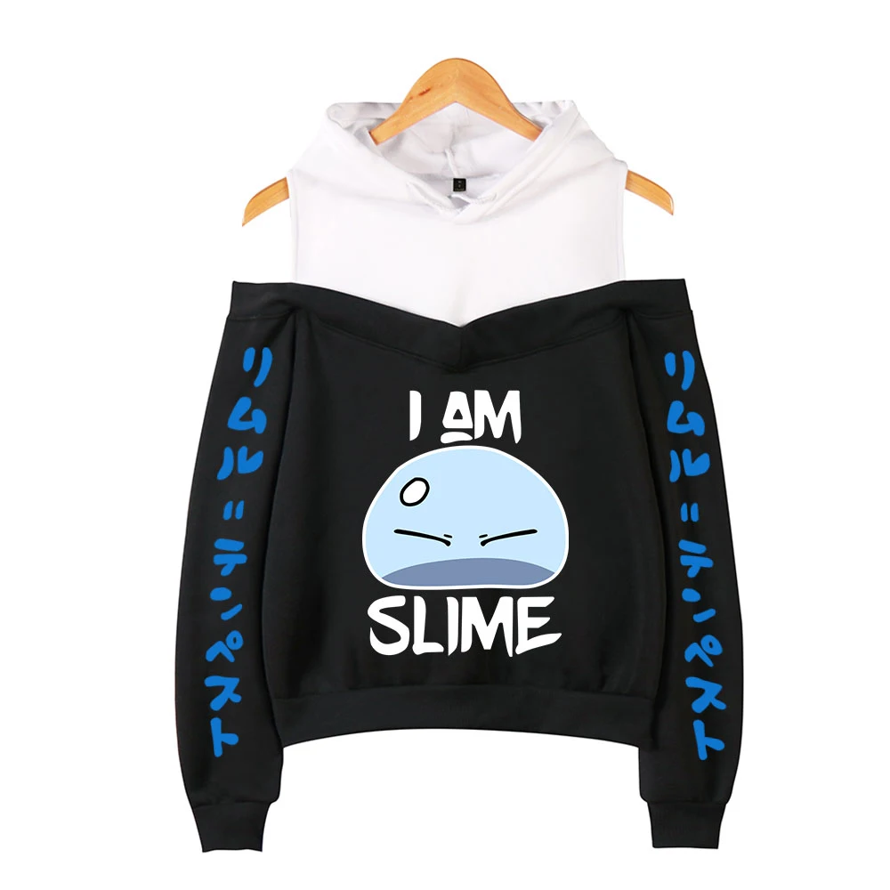 Die Tijd Kreeg Ik Reincarnated Als Een Slime Off Schouder Hoodies Vrouwen Met Lange Mouwen Anime Hooded Sweatshirt Mode Casual Kleding