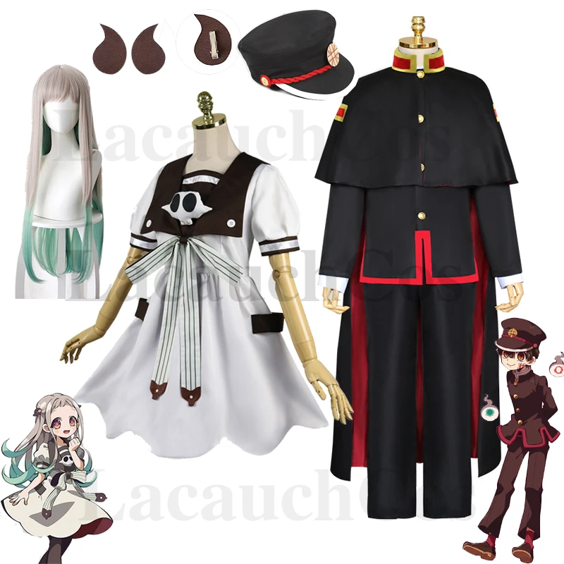 

Anime Toilet-bound Hanako-kun Cosplay Yahiro Nene Dress Cloak Shirt Pants Wig Headwear Boy Girl School Uniform Halloween Costume