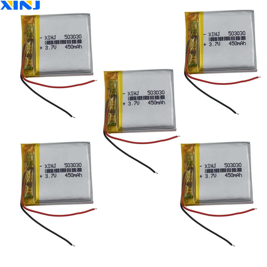 5pcs 3.7V 450mAh 1.66Wh Li Lithium Battery 503030 Li-ion For SmartWatch Bluetooth Speaker GPS DashCam Navigation Music Player