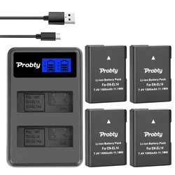 Probty 7.4V 1500mAh EN-EL14 EN EL14 EN-EL14a bateria + podwójna ładowarka LCD do Nikon P7800,P7100,D3400,D5500,D5300,D5200,D3200