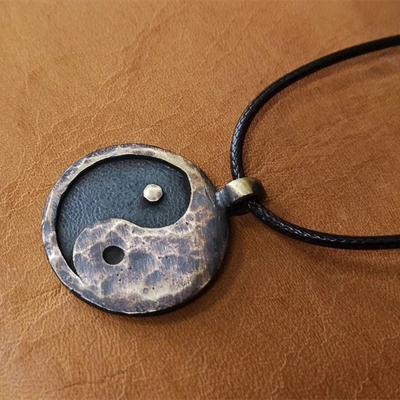 Vintage Yin Yang Bagua Pendant Necklace For Men Women\'s Neck Ornaments Jewelry Fashion Rock Hip Hop Party Choker Gift Accessory