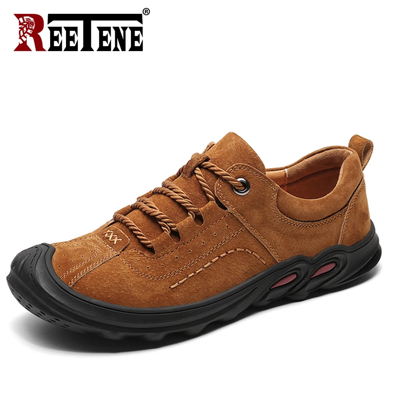 REETENE Fashion Men'S Leather Casual Shoes Spring Men'S Driving Shoes Outdoor Non-Slip Shoes Men Big Size 38-46 Men'S Loafers