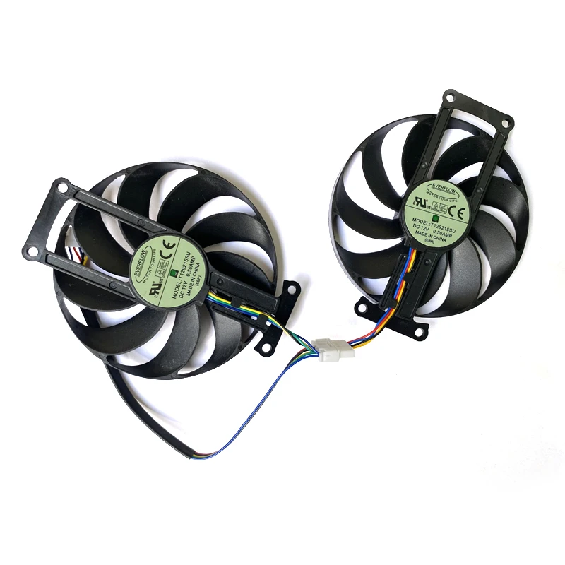 Ventilador de refrigeración T129215SU RTX 2060 SUPER 2070 GTX1660 Ti para ASUS GTX 1660 1660Ti DUAL EVO OC RTX2060, Enfriador de tarjetas gráficas, 2 uds.