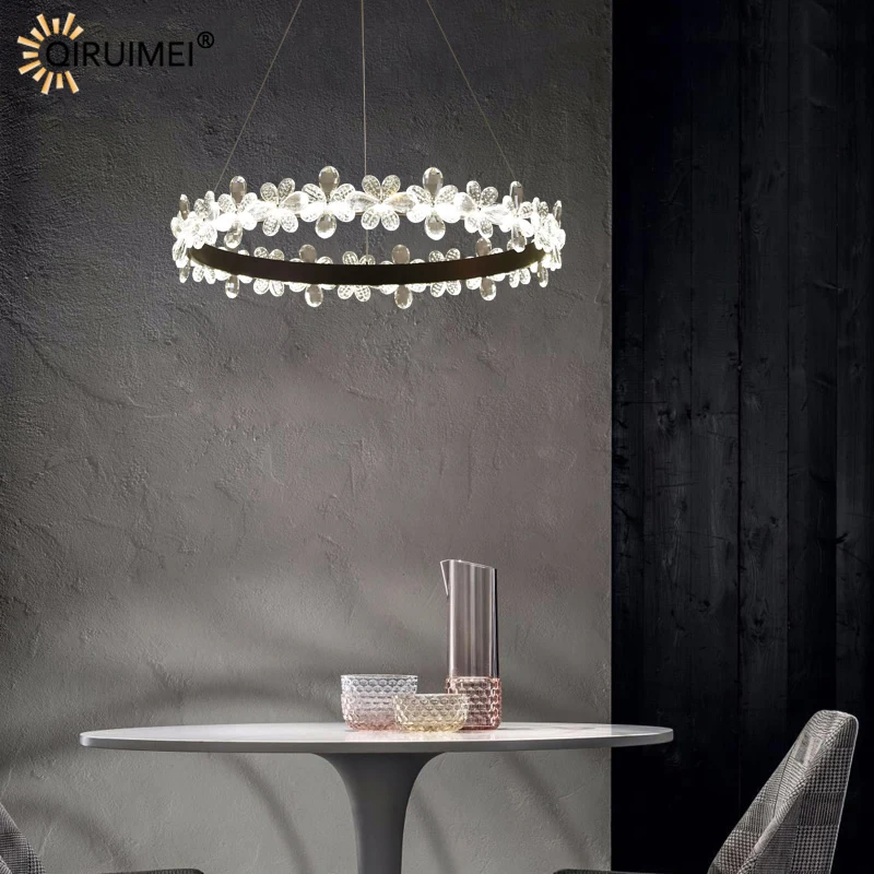 

Crystal New Modern LED Chandeliers Lights Living Dining Room Bedroom Villa Hall Home Iron Aluminum Lamps Indoor Hanging Lighting