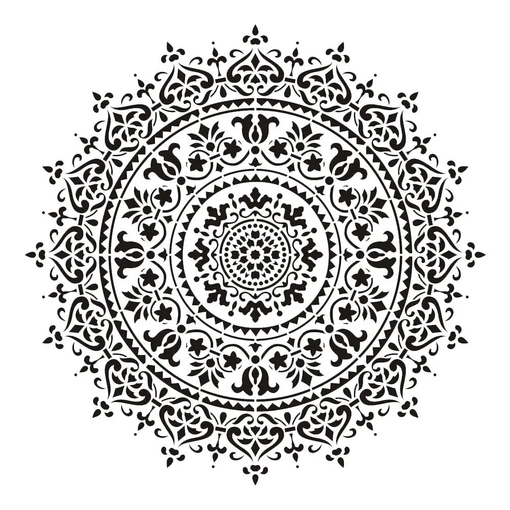 ماندالا رسم قالب لتقوم بها بنفسك خلفية الأثاث الطابق رذاذ طلاء جدران قالب ماندالا زهرة جوفاء اللوحة Templat 30x30