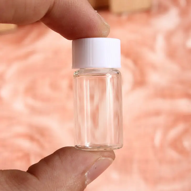 10Pcs  White Mini Bottles Glass Vials Sample Clear Screw Cap Stash  Jar Potion or Perfume Stash  Jar Sample 3ml