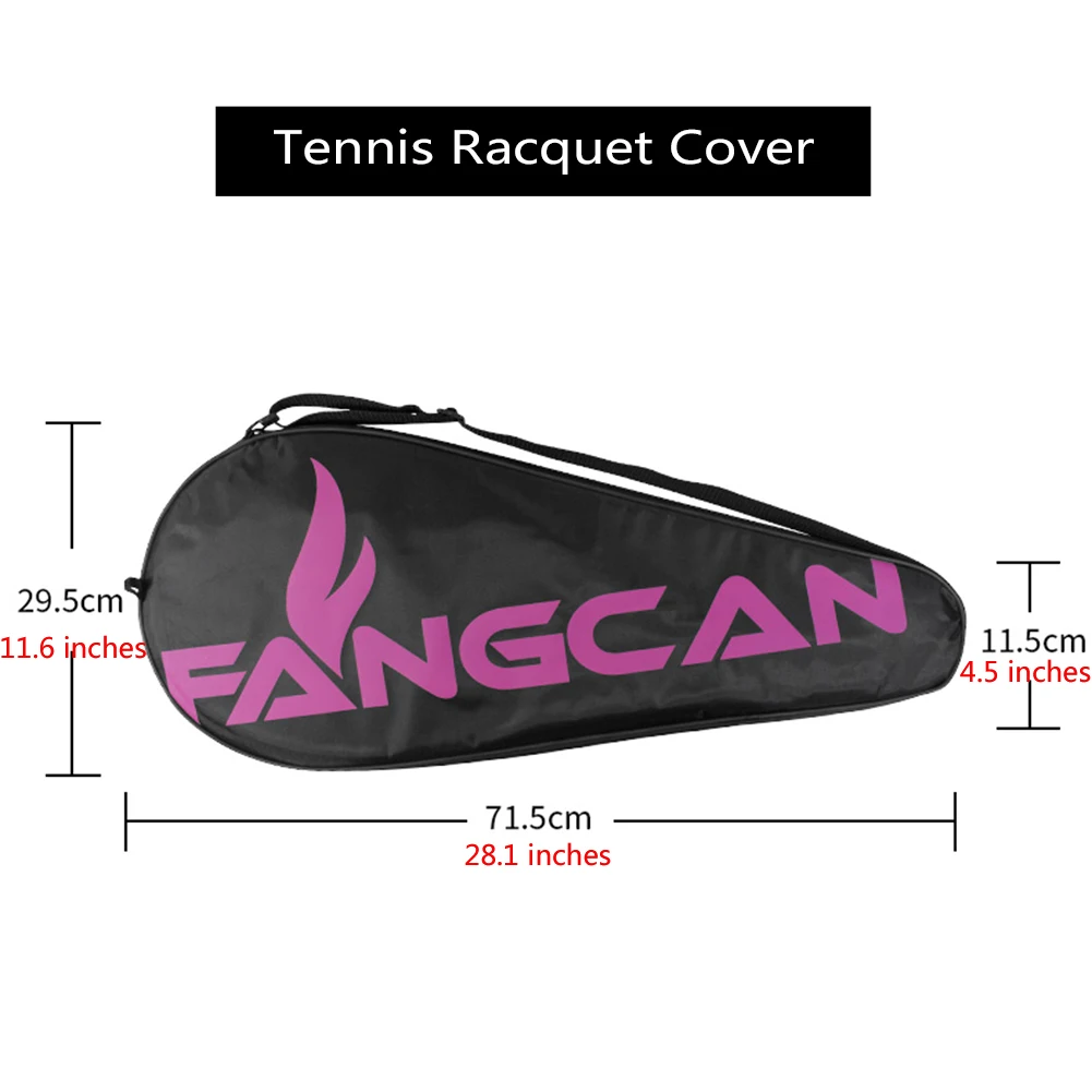 Fangcan bolsa para raquete de tênis, sacola esportiva, à prova d'água, oxford, de ombro, cor preta