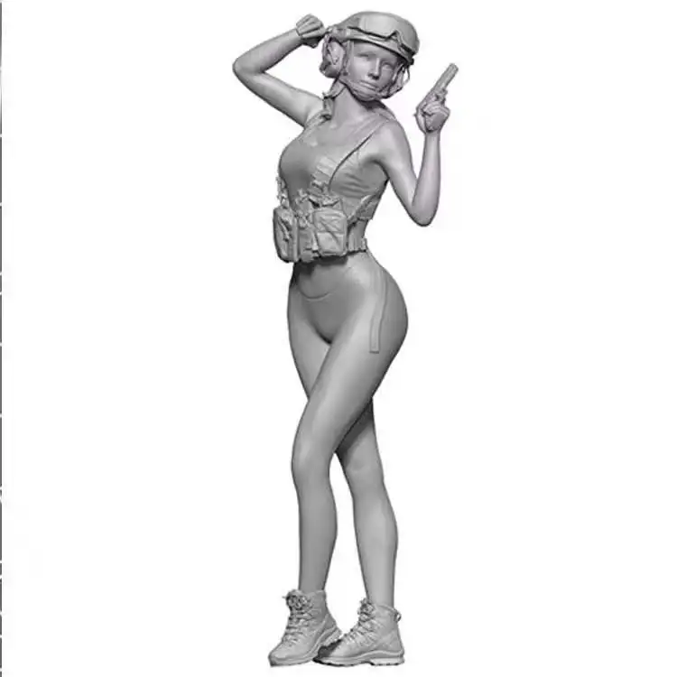 1/24 resin figure full body model military Deborah female tank soldier GK figure unassembled, unpainted