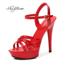 High heel sandals women 2020 new summer fashion 13cm wild net red sexy high heels fine heels show shoes pole dance striptease