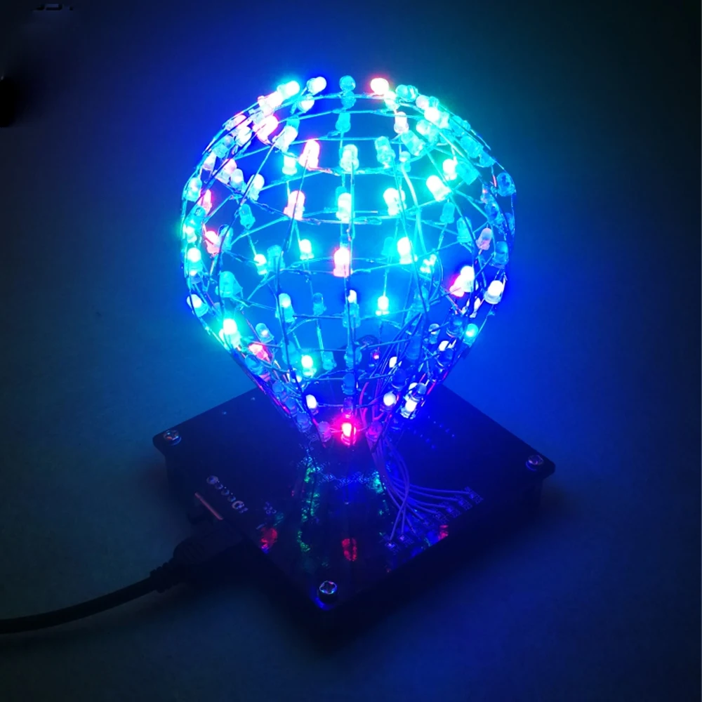 DIY electronic KIT led Light cube ball Multicolor 16kind flashing mode remote controled circuit learning soldering subject