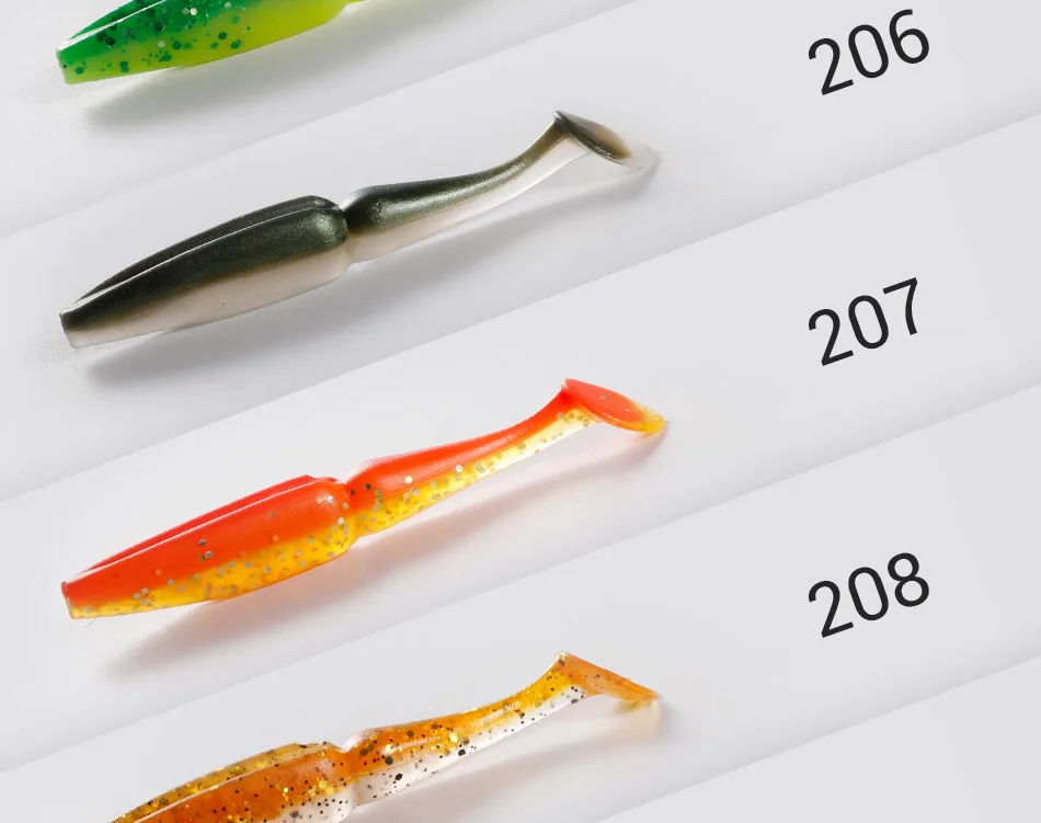 NOEBY Shad Weiche Köder 8 cm 3,5 g Wobbler Silikon Minnow Künstliche Weiche Köder T Schwanz Swimbait für Bass angelgerät Köder – Detail 6