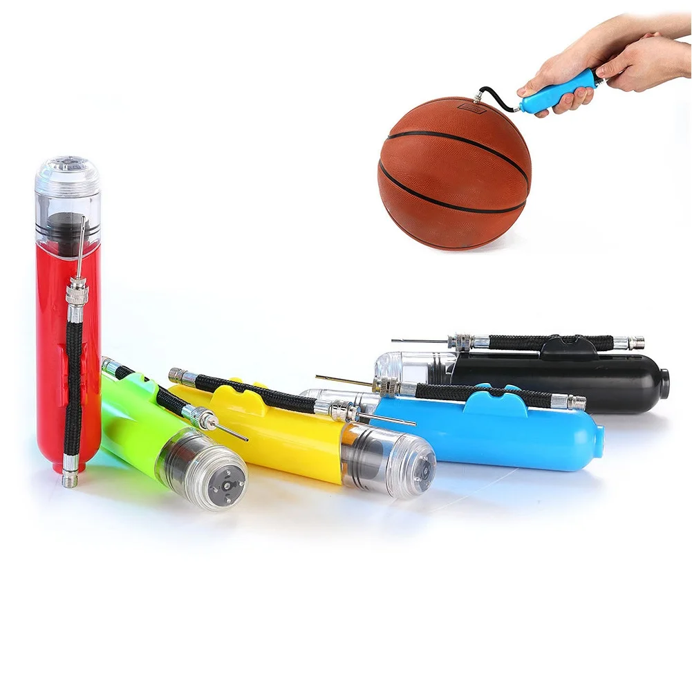 16cm Mini ball Pump Portable Plastic Dual Action Sport Balls Basketball Football Soccer Yoga Ball hand Air Pump Inflator with No