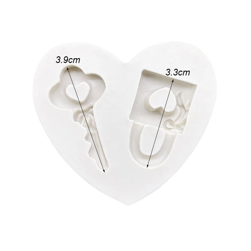 Love Key Lock Silicone Cake Baking Mold Sugarcraft Chocolate Cupcake Baking Mould Resin Tools Fondant Cake Decorating Tools