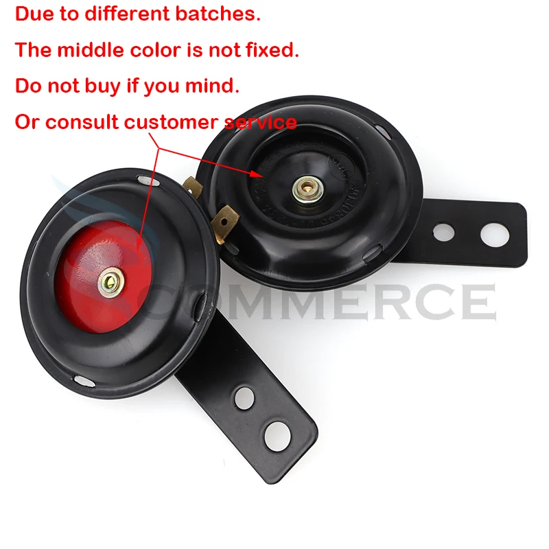 Universal Motorcycle Electric Horn kit 12V 24V 36V 48V 60V  Waterproof Round Loud Horn Speakers for Scooter Moped Dirt Bike ATV