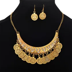 Bohemian Gypsy Coin Pendant Tribal Charms Indian Statement Tassel Necklace Ethnic Carved Coins Nice Chokers Necklaces for Women