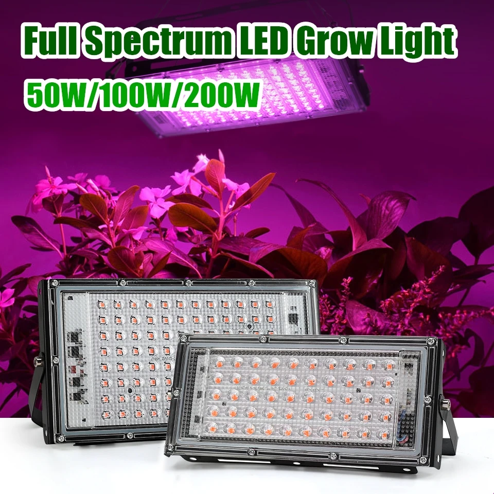 50W 100W 200W LED 성장 빛 220V Phyto 램프 방수 Phytolamp 전체 스펙트럼 식물 빛 Phytolamp 홈 식물에 대 한 Growbox