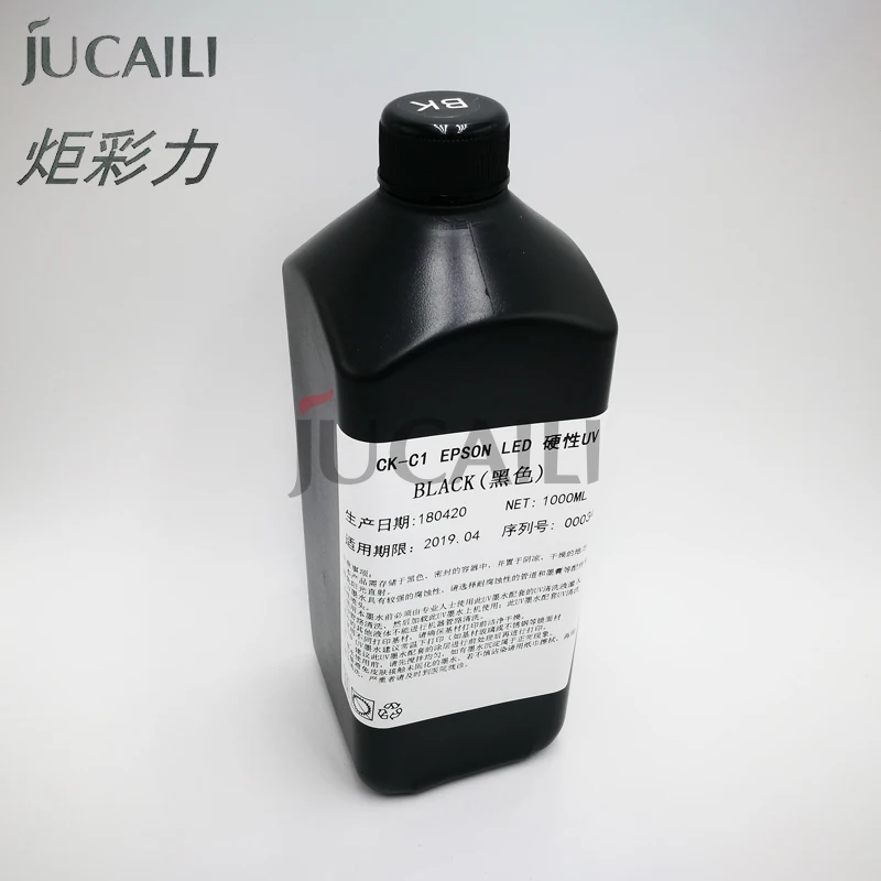 Jucaili 1000ml LED UV Ink for hard material for Epson tx800/XP600/DX5/DX7 head for Xuli Human Large Flatbed Printer hard ink