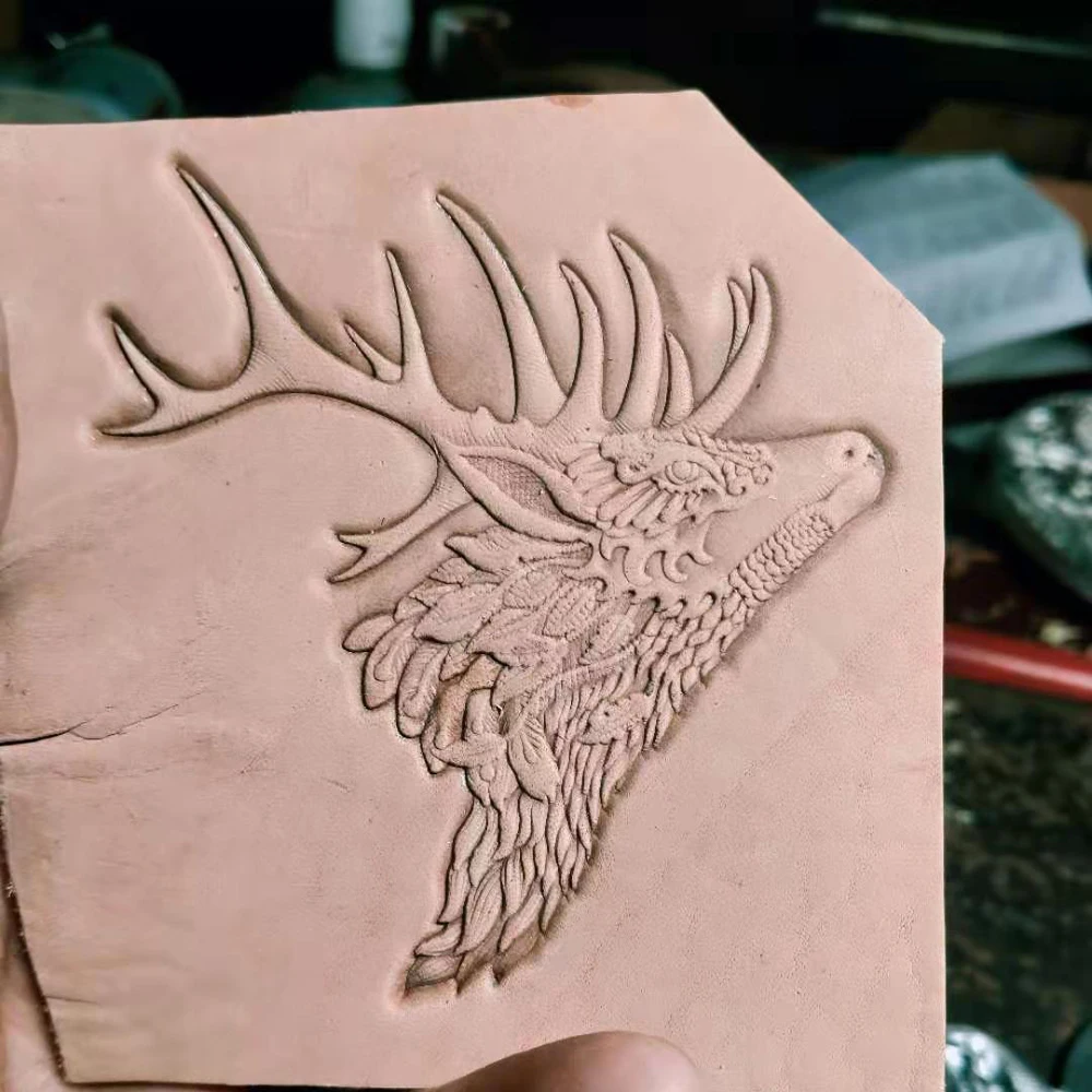 

DIY leather craft deer head bag emboss mold 2size